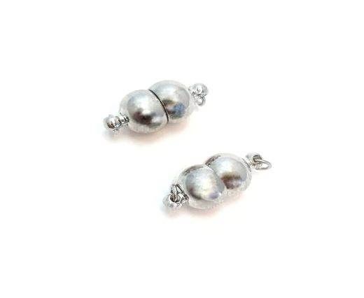 Magnetic Clasps, Zamak, Silver, MG11-8x17mm