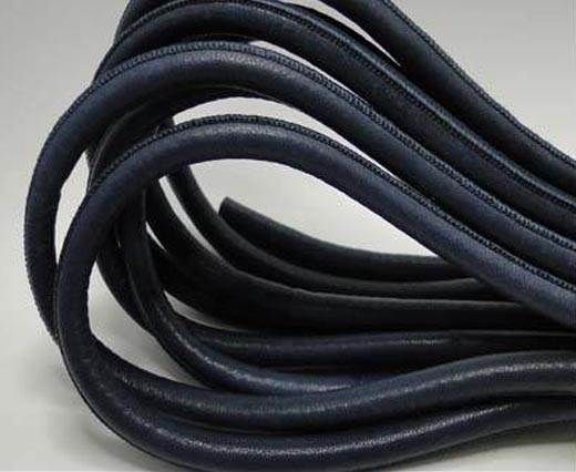 4mm Gray and Blue Dual-tone Braided Leather Cord for Jewelry