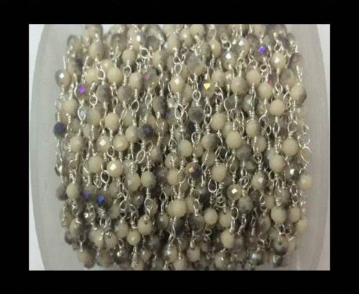 Rosary chains with glass beads -Meridian White