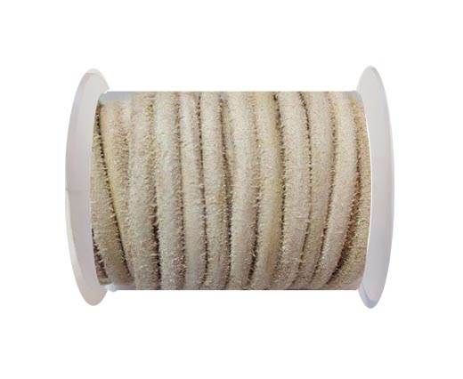 Round Leather Cord -5mm - Hairy Natural