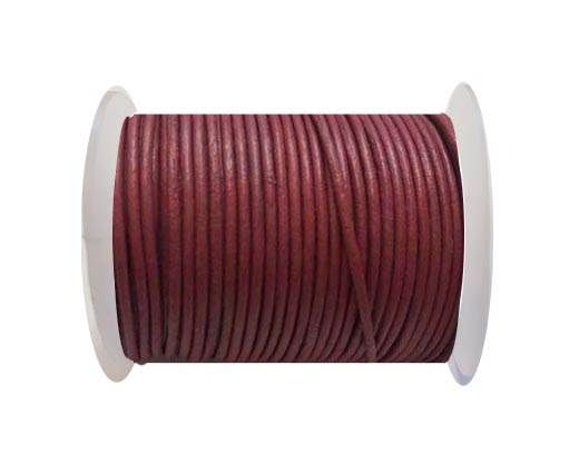 Round Leather Cord SE/R/Dark Pink-2mm