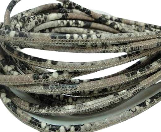 Round stitched nappa leather cord 4 mm - Python rose