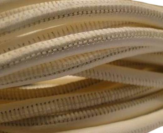 Round stitched nappa leather cord Cream-4mm