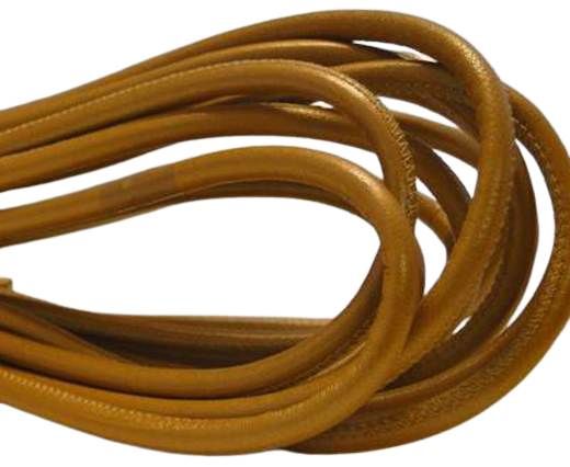 Round stitched nappa leather cord Light Vintage Brown-4mm