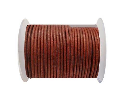 Round Leather Cord SE/R/Matt Finish-Red - 3mm