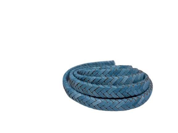 Oval Kajur Style 8mm by 3.5mm - SE-White Base Denim Blue