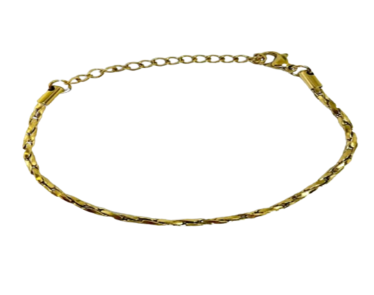 Twisted Square Boston Chain – Gold