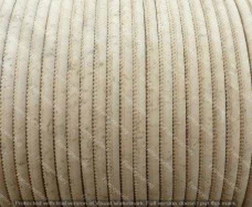 Real Cork Round - 5mm - White