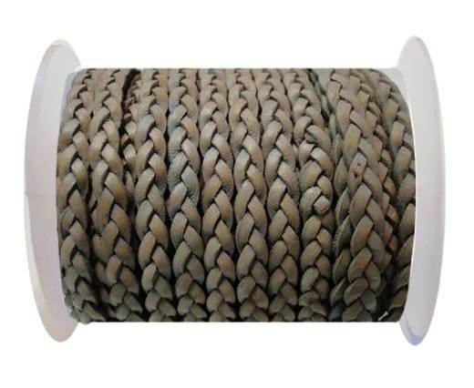Flat 3-ply Braided Leather-SE-FPB-Grey-3MM
