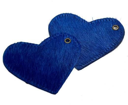 KC-Key Cord Heart Shape 4cm blue hair-on