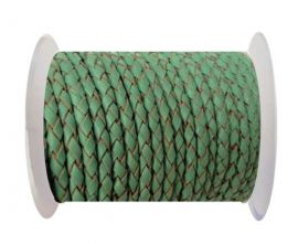 Round Braided Leather Cord SE/B/540-Mint - 3mm