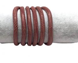 Real Round Nappa Leather cords 6mm- Snake style-Red wine