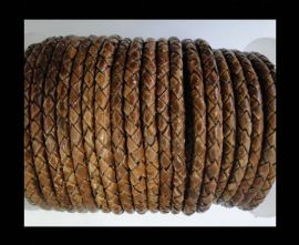 Round Braided Leather Cord SE/PB/04-Hazelnut - 3mm