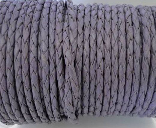 Round Braided Leather Cord SE/B/15-Violet - 5mm