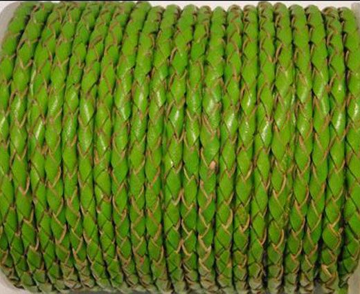 Round Braided Leather Cord SE/B/2009-Green Grass - 5mm