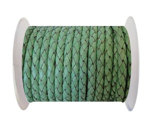 Round Braided Leather Cord SE/B/2034-Light Mint - 3mm