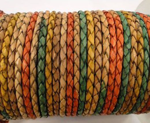 Round Braided Leather Cord SE/DM/02-Sunrise - 5mm
