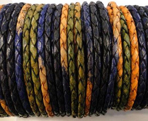 Round Braided Leather Cord SE/DM/03-Night Shades - 5mm