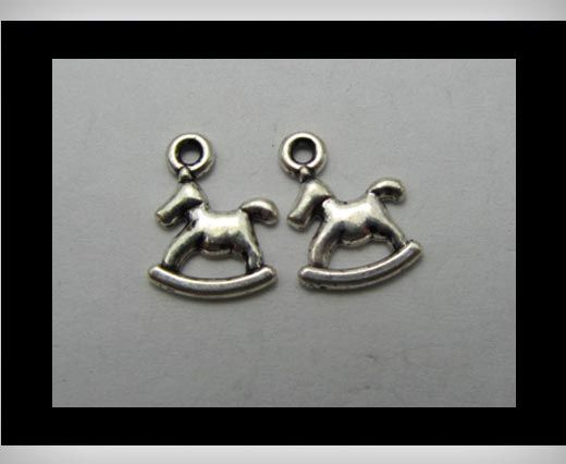 Zamak silver plated bead CA-3118