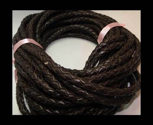 Fine Braided Nappa Leather Cords-8mm-DI B 03 dark brown