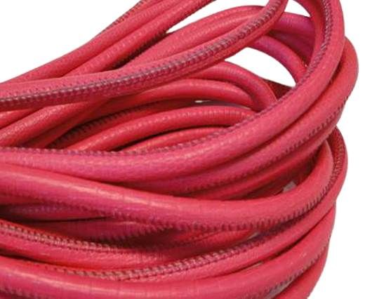 Round stitched nappa leather cord Fuchsia-4mm