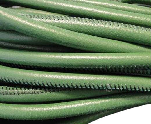 Round stitched nappa leather cord Green-4mm
