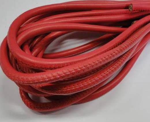 Round stitched nappa leather cord Fuchsia-6mm
