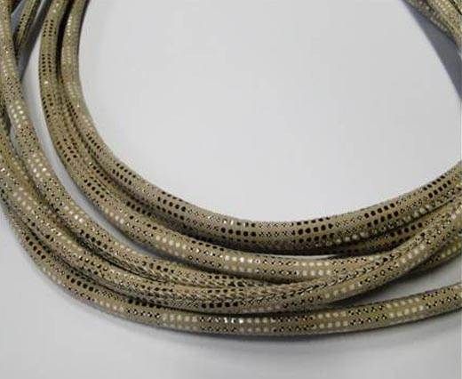 Round stitched nappa leather cord Snake-style-Version2-Cream-4mm