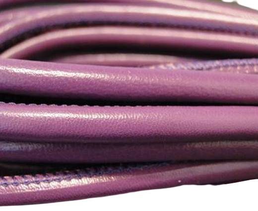 Round stitched nappa leather cord Violet-4mm