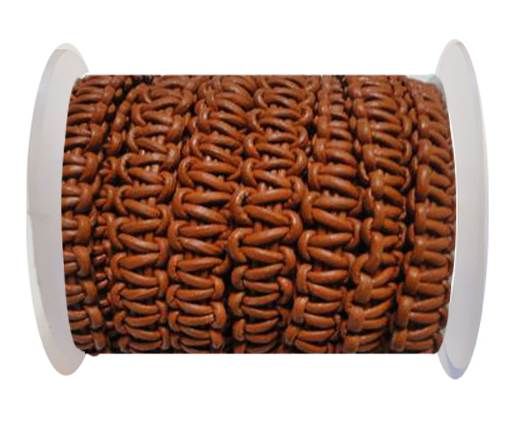 Flat Braided Cords-10MM- Stair Case Style-Burnt Siena