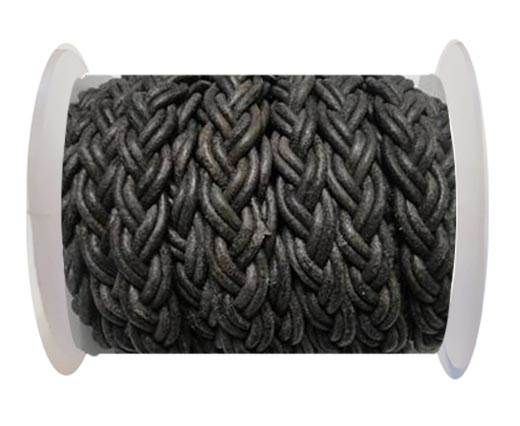 Flat Braided Cords-10MM- Twist Style- Vintage Black