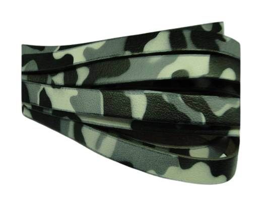 Flat Leather Cord-Camouflage Grey