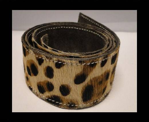 Hair-On Leather Belts-Leopard Skin-40mm