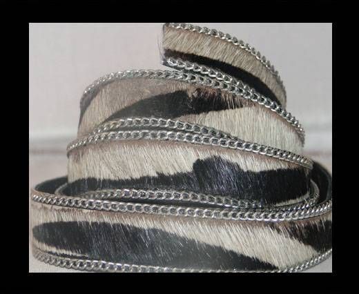 Hair-on leather with Chain-Zebra
