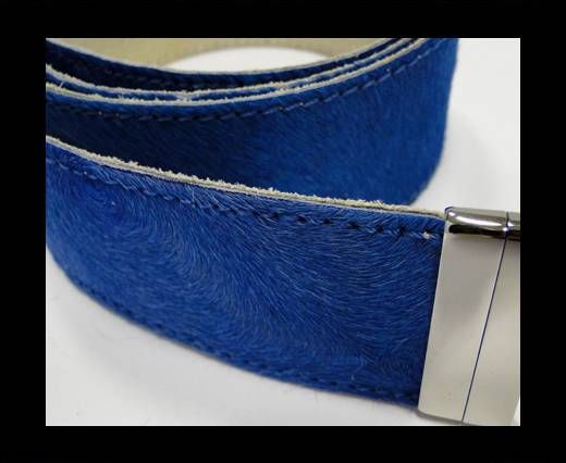 Hair-On Leather Belts-Light Blue-40mm