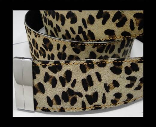 Hair-On Leather Belts-Leopard Small Spot-40mm