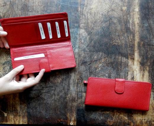LeatherWallet52 - Big Wallet With Clip - Red