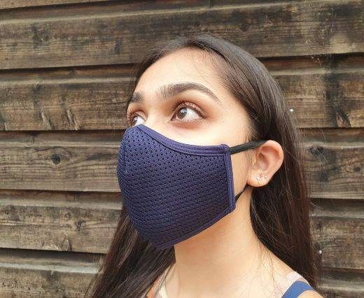 6 ply cotton washable masks - Navy Blue