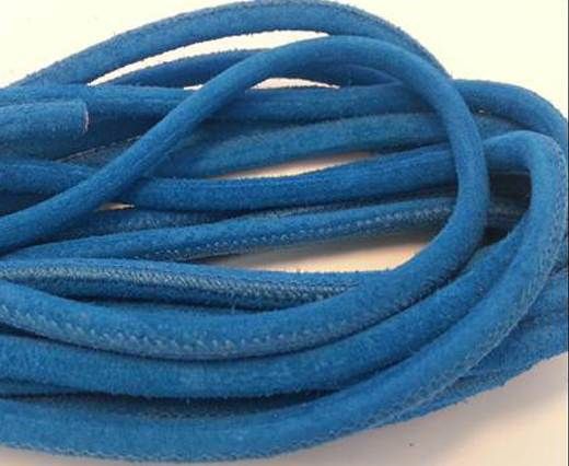 Round stitched nappa leather cord Bermuda Blue-6mm