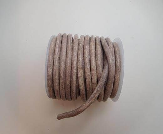 Round Leather Cord - Vintage Taupe  -5mm