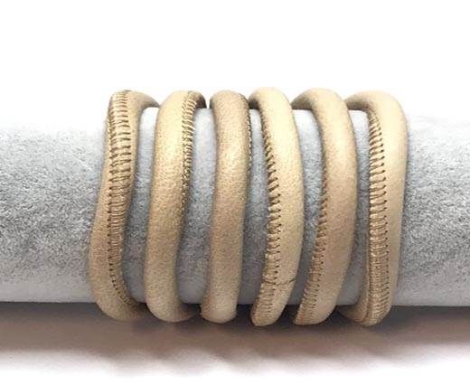 Round stitched nappa leather cord Sand-6mm