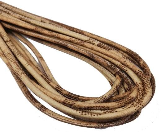Round Stitched Nappa Leather Cord-4mm-style patch beige