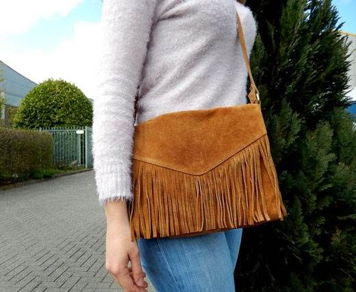 SuedeBag20 - Ibiza Suede With Fringes - Camel