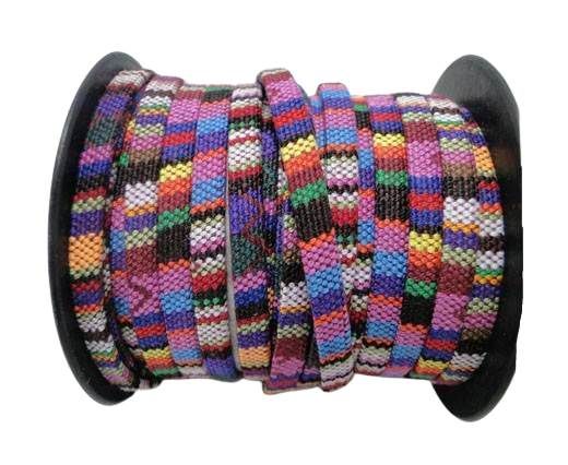 Flat multicolor Fabric cord-5mm-Color 10