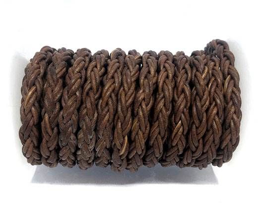 Round Bolo Twist Leather Cord-8mm-Vintage Tan