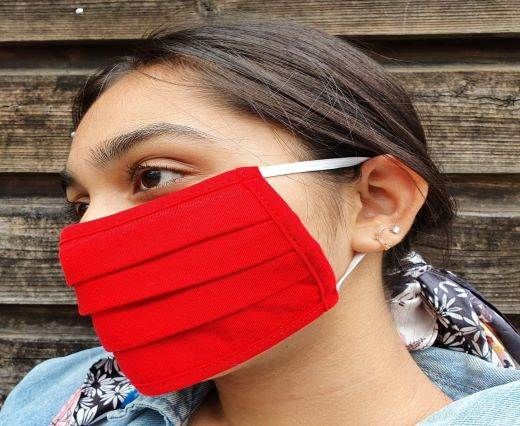 Red Washable Cotton Mask