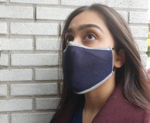 washable cotton facemask - Navy Blue
