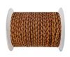 Round Braided Leather Cord SE/B/2011-Pumpkin - 3mm