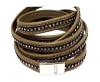 10MM Flat Nappa with Swarovski -Brown