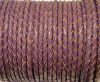 Round Braided Leather Cord SE/B/2004-Purple - 5mm